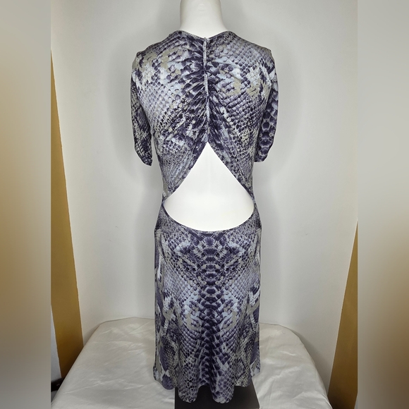 Andrew Marc Dresses & Skirts - Andrew Marc Size 6 Backless Dress with Snake Print - Blue and Gray